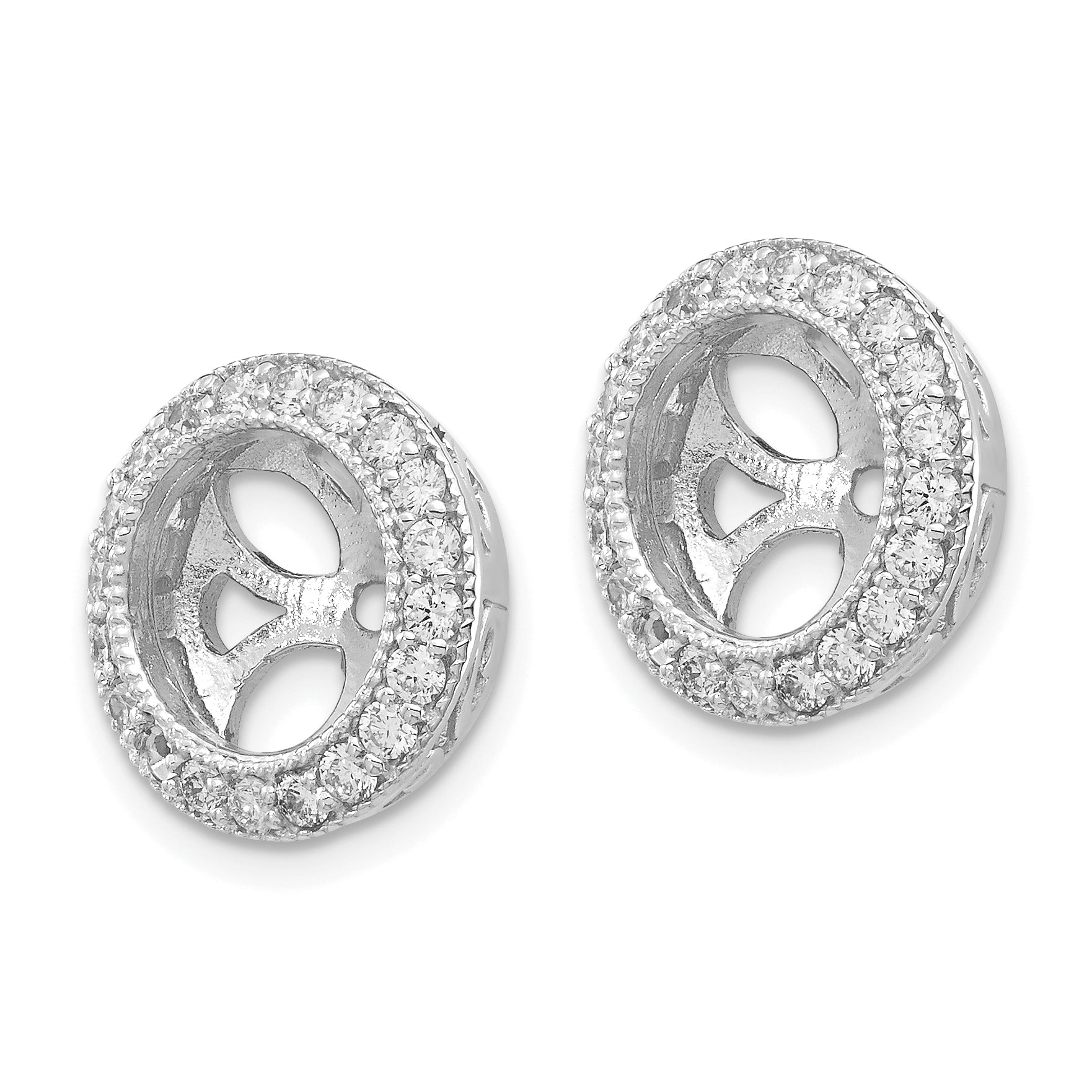 14k White Gold AA Diamond Earring Jacket