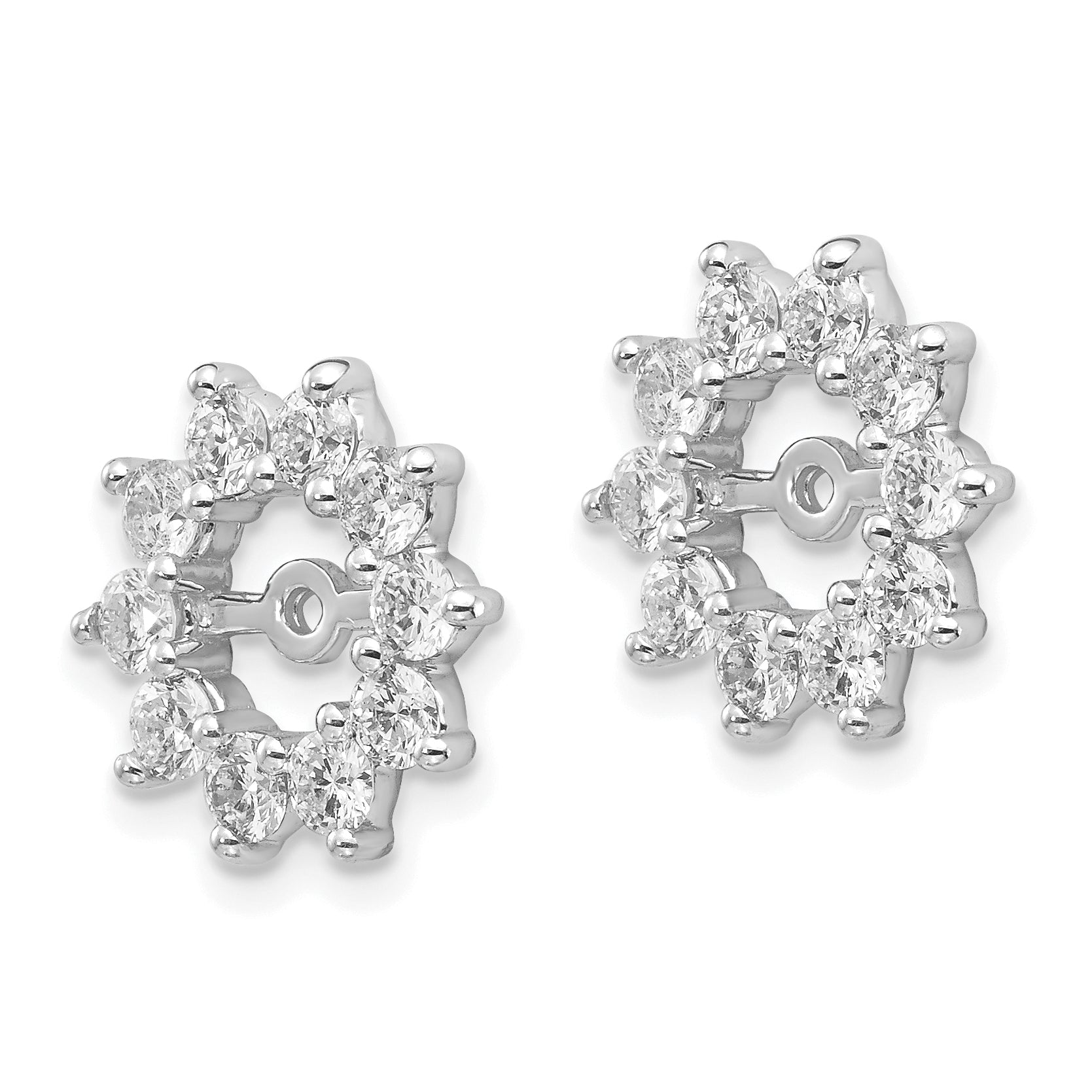 14k White Gold AAA Fancy Diamond Earring Jacket Secondary image