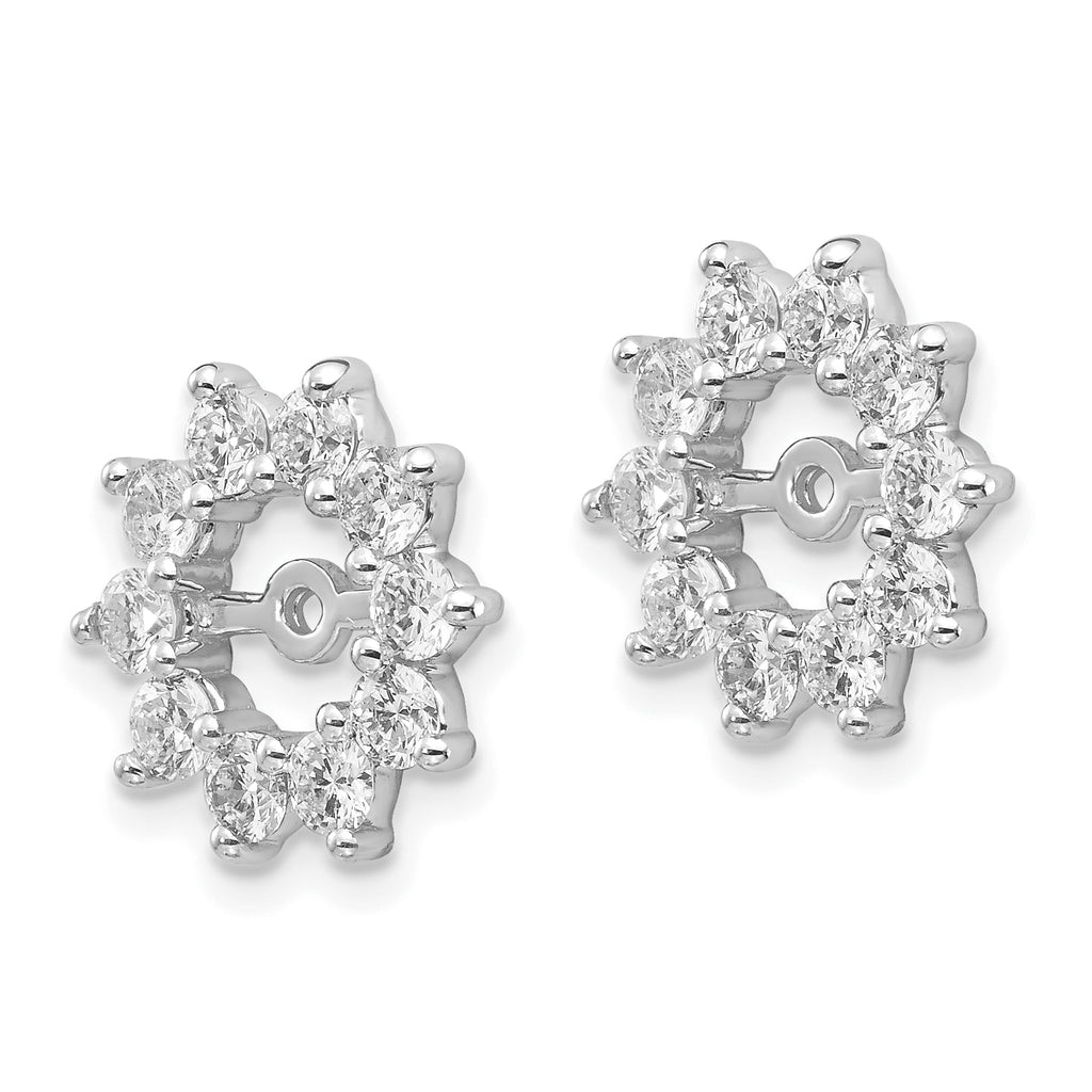 14k White Gold AAA Fancy Diamond Earring Jacket