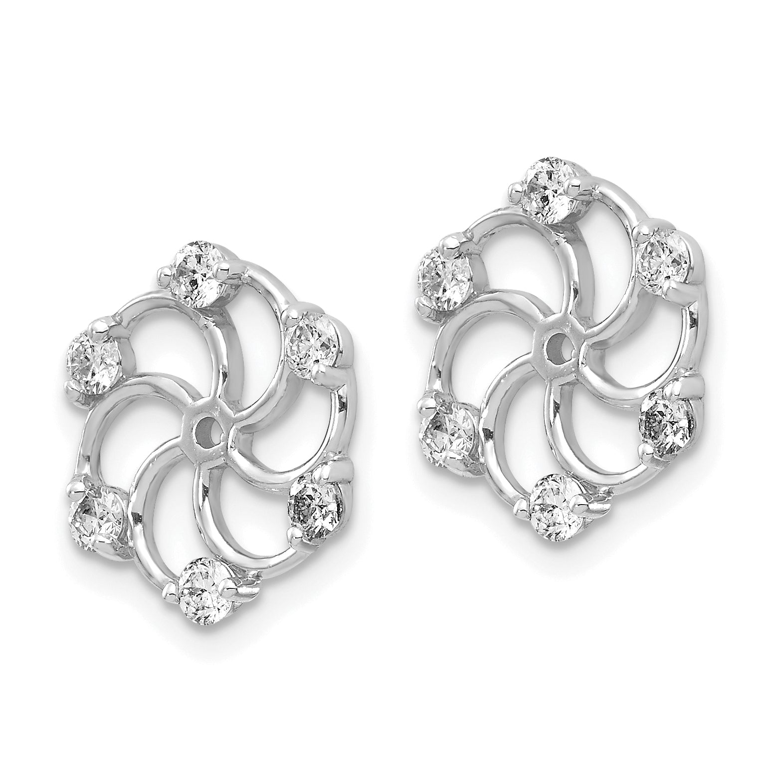 14k White Gold 3/8 carat AAA Diamond Earring Jackets Secondary image