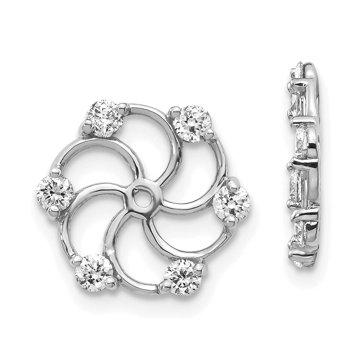 14k White Gold 3/8 carat AA Diamond Earring Jackets Main image