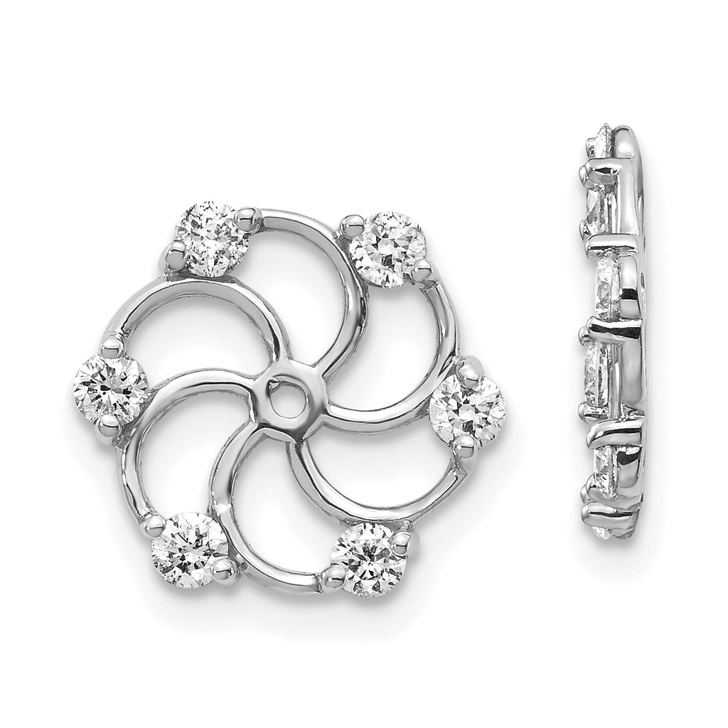 14k White Gold 3/8 carat AA Diamond Earring Jackets