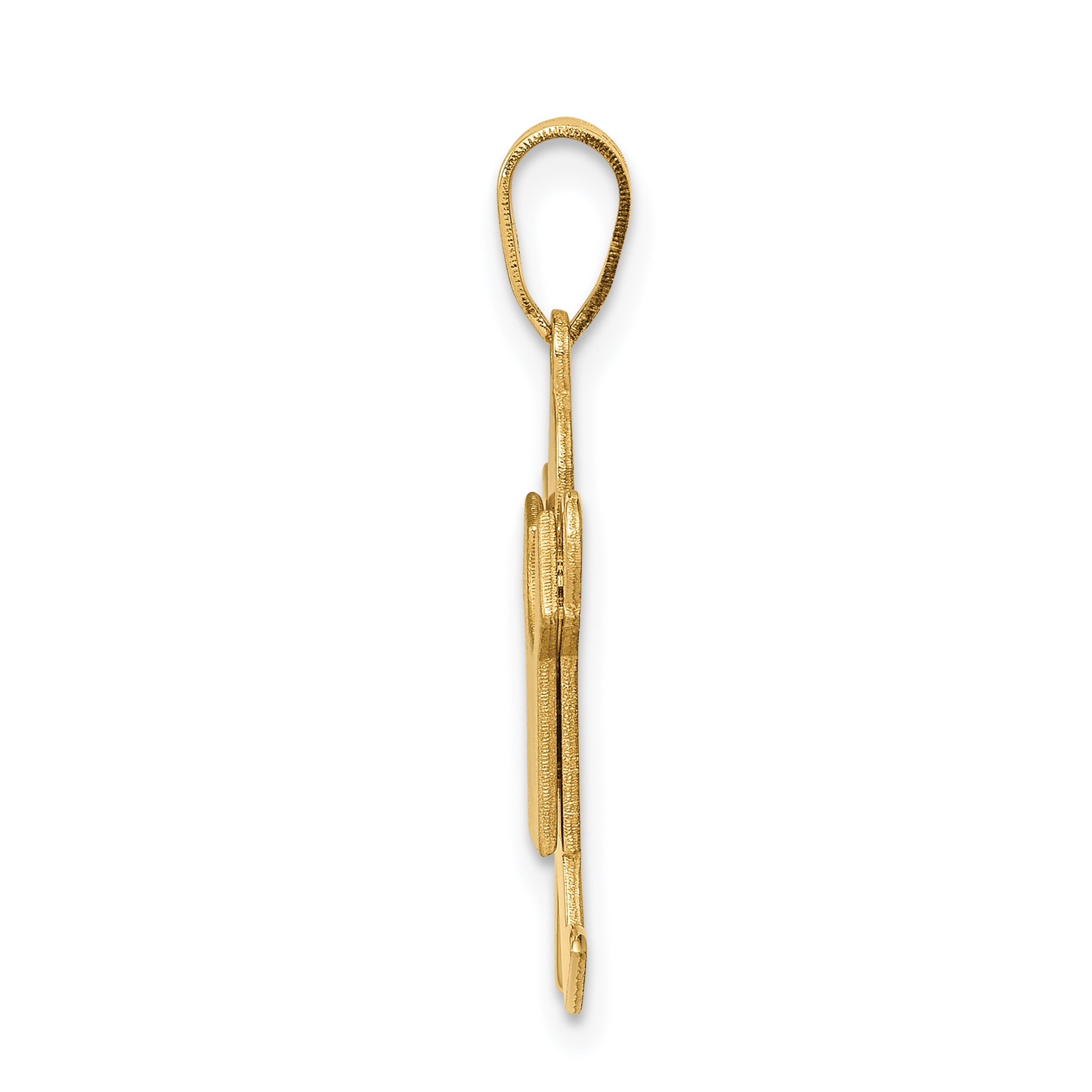 Small Boy Joy Charm in 14K Yellow Gold, 25mm Satin Engravable Secondary image