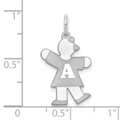 14k White Gold The Kids Small Alphabet Girl Kiss Charm