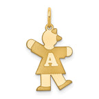 14k The Kids Small Alphabet Girl Kiss Charm