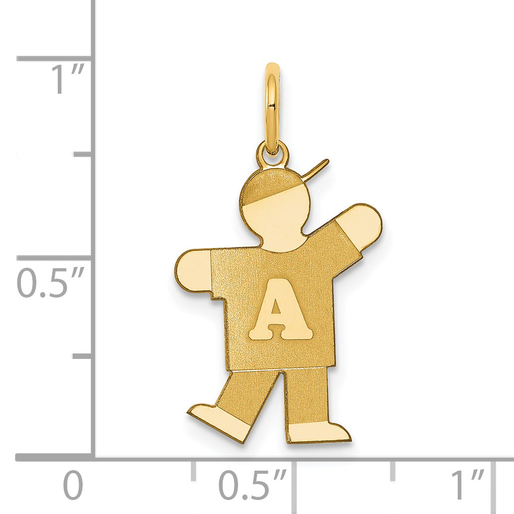 14k The Kids Small Alphabet Boy Kiss Charm