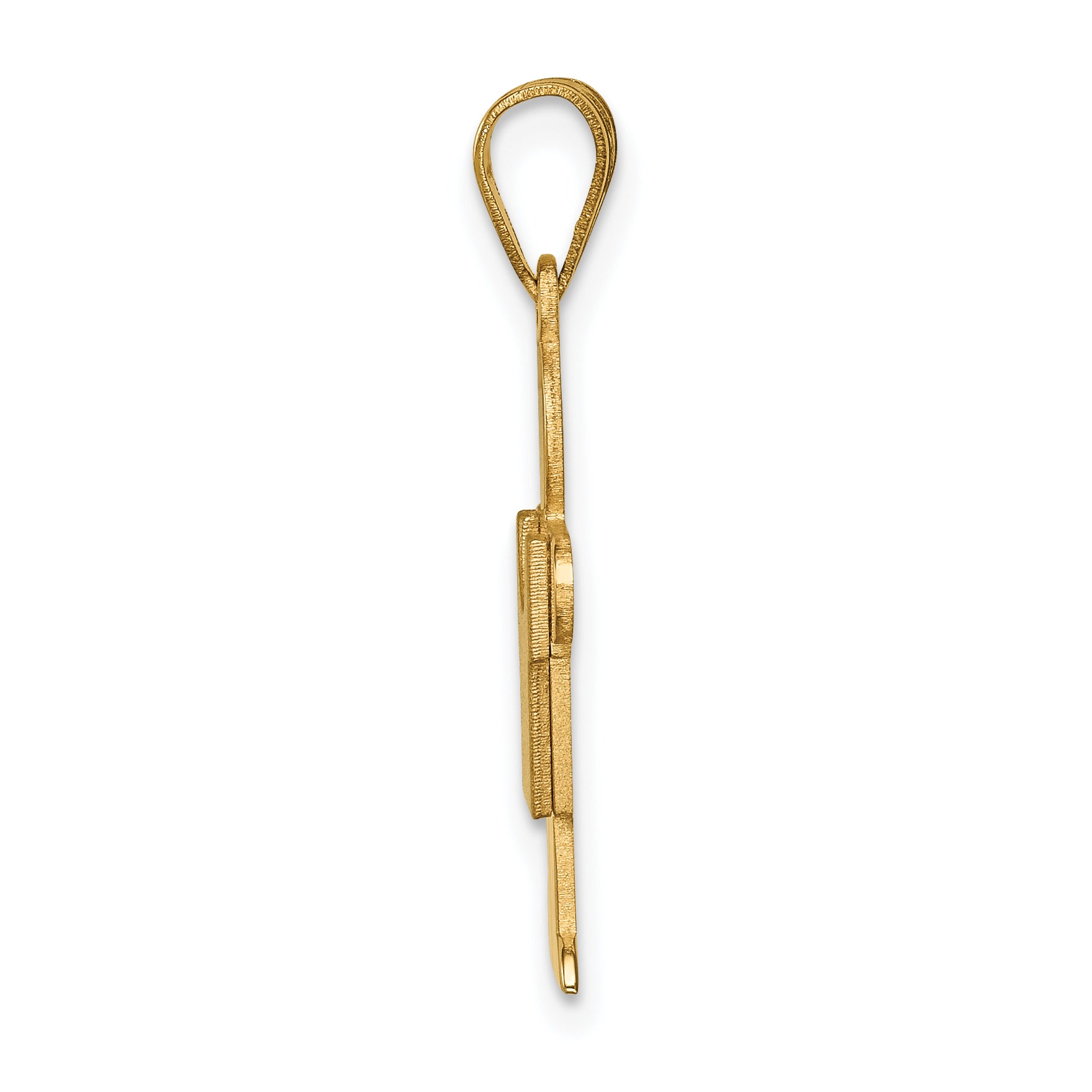Hugs Boy Charm in 14K Yellow Gold, 25mm Satin Engravable Secondary image