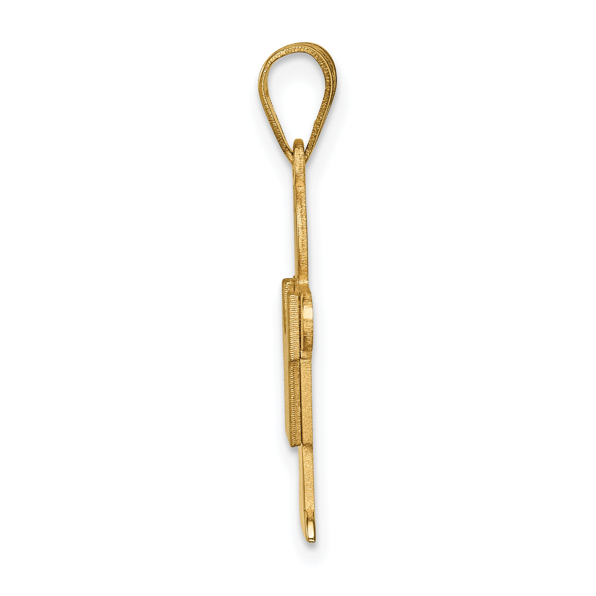 Hugs Boy Charm in 14K Yellow Gold, 25mm Satin Engravable - Sophia Jewelers