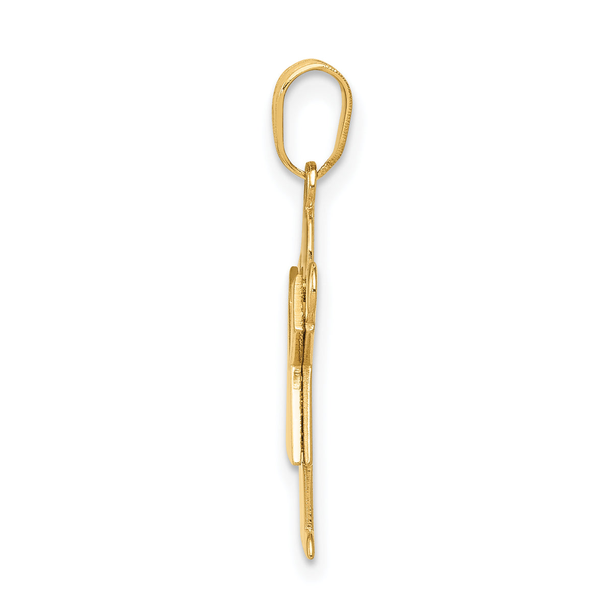 Love Girl Charm in 14K Yellow Gold, 15x25mm Brushed & Satin - Sophia Jewelers