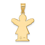 Love Girl Charm in 14K Yellow Gold, 15x25mm Brushed & Satin - Sophia Jewelers