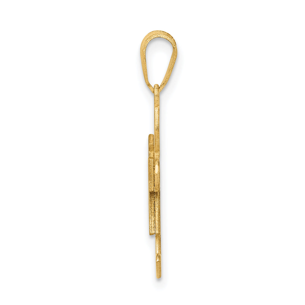 Girl Charm in 14K Yellow Gold, 14x25mm Brushed & Satin - Sophia Jewelers