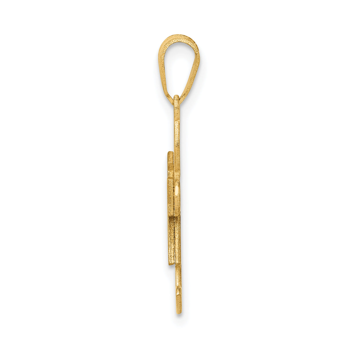 Girl Charm in 14K Yellow Gold, 14x25mm Brushed & Satin - Sophia Jewelers