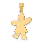 Girl Charm in 14K Yellow Gold, 14x25mm Brushed & Satin - Sophia Jewelers
