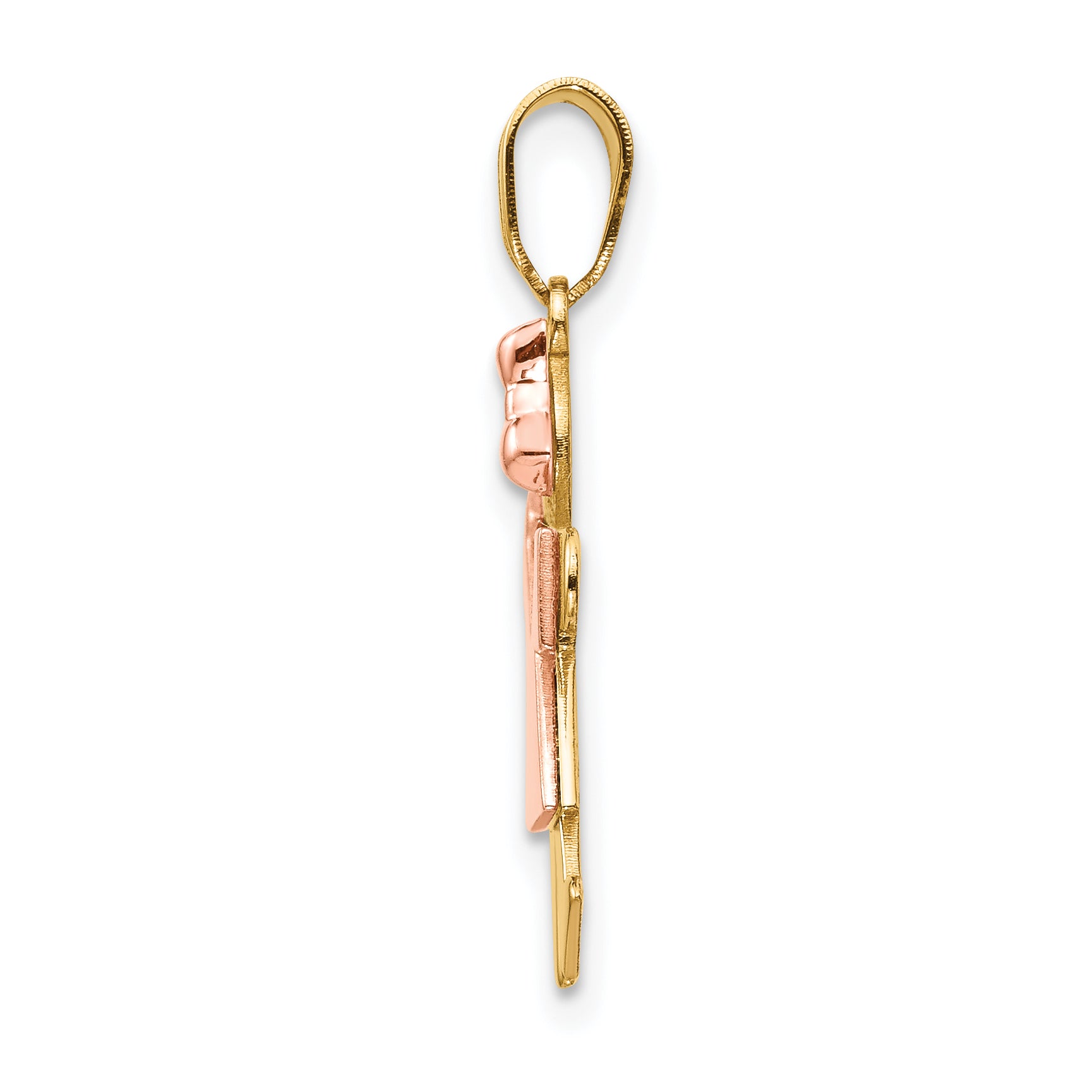Small Girl on Right Charm in 14K Two-Tone Gold, 25mm Engravable Secondary image