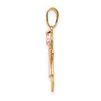 Small Girl on Right Charm in 14K Two-Tone Gold, 25mm Engravable - Sophia Jewelers