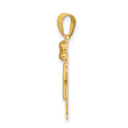 Hugs Girl Bow on Left Charm in 14K Two-Tone Gold, 15x25mm Engravable - Sophia Jewelers