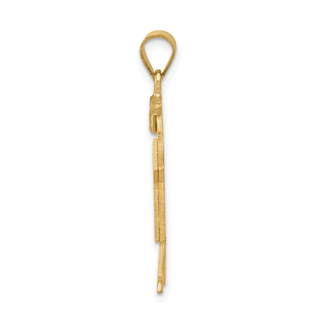 Hat on Left Kiss Charm in 14K Two-Tone Gold, 19x30mm Engravable - Sophia Jewelers