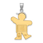 Hat on Left Kiss Charm in 14K Two-Tone Gold, 19x30mm Engravable - Sophia Jewelers
