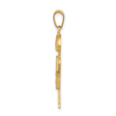 14k The Kids Medium Boy with Hat on Right A Diamond Hugs Pendant