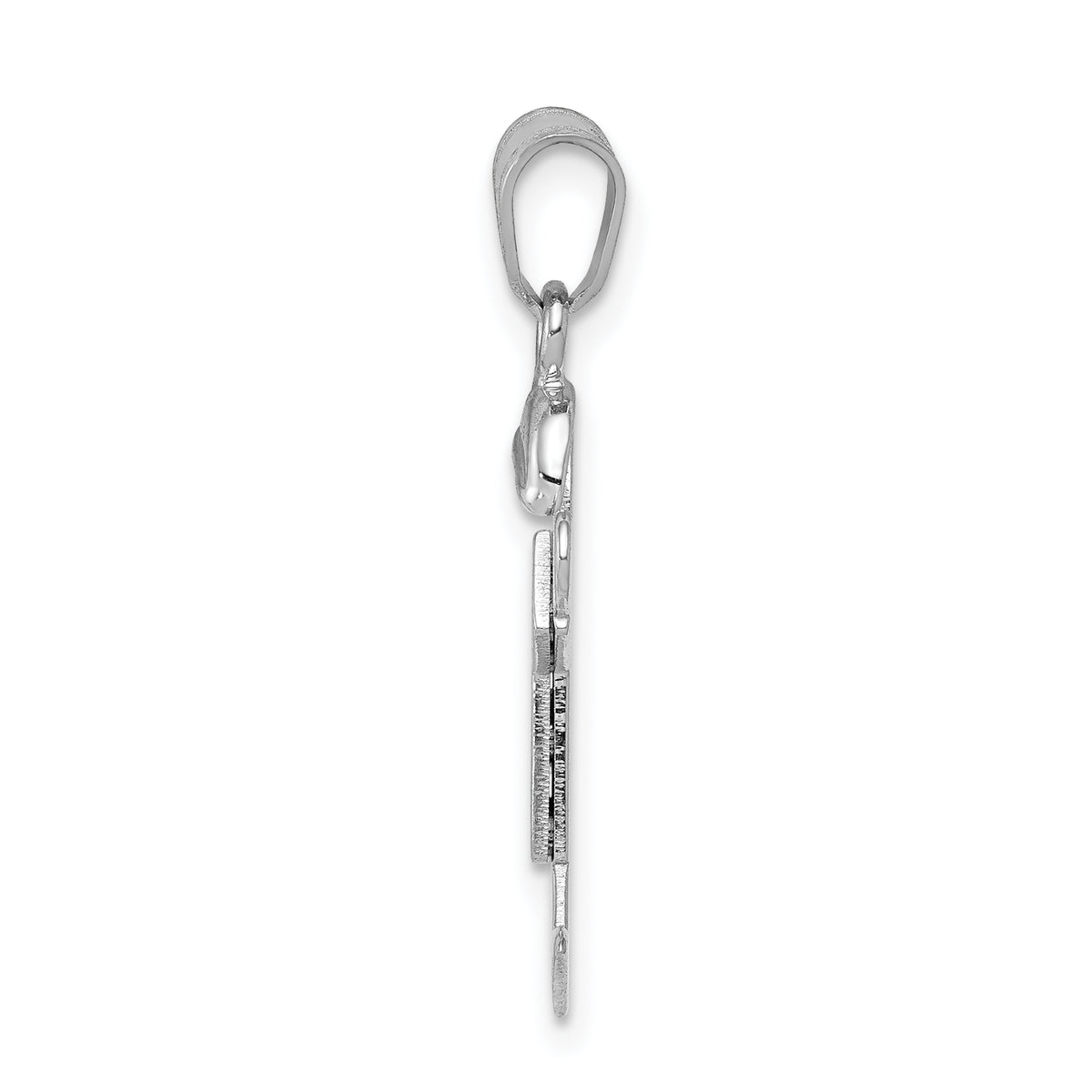 Boy Hat on Right Charm in 14K White Gold, 25mm Engravable - Sophia Jewelers
