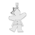 14k White Gold The Kids Large Boy with Hat on Right Engravable Love Charm