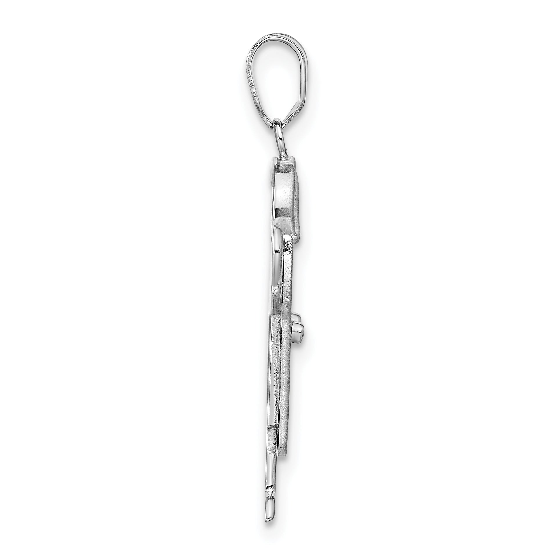 14k White Gold Medium Boy Engravable Charm Mounting Secondary image