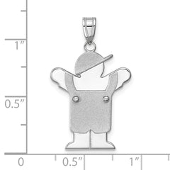 14k White Gold Medium Boy Engravable Charm Mounting
