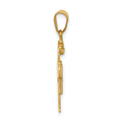 14k The Kids Small Boy with Hat on Right A Diamond Hugs Pendant
