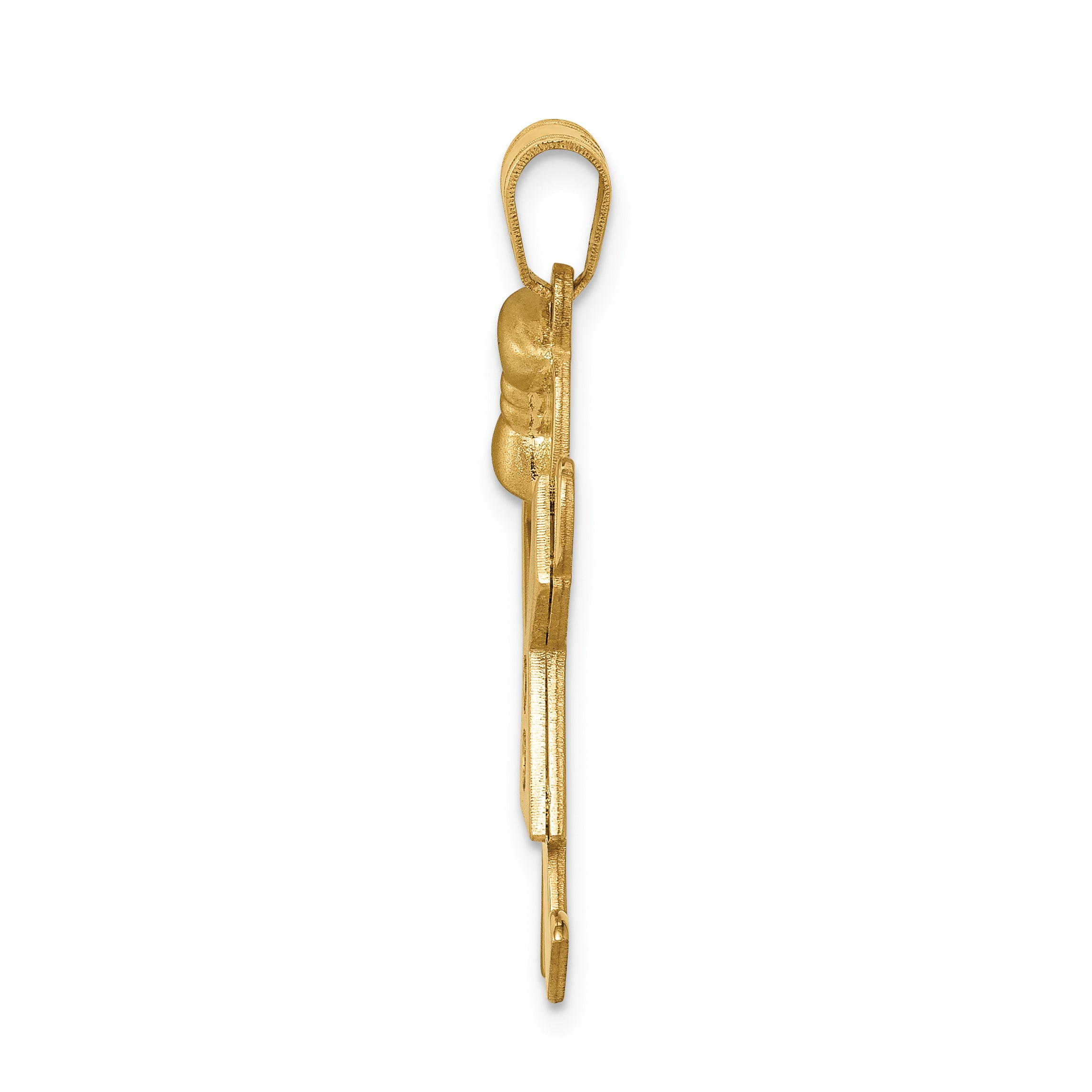 14k The Kids Medium Girl with Bow on Left A Diamond Joy Pendant