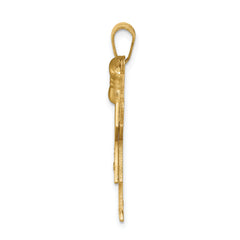 14k The Kids Medium Girl with Bow on Left A Diamond Love Pendant