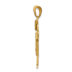 14k The Kids Medium Boy with Hat on Left A Diamond Kiss Pendant