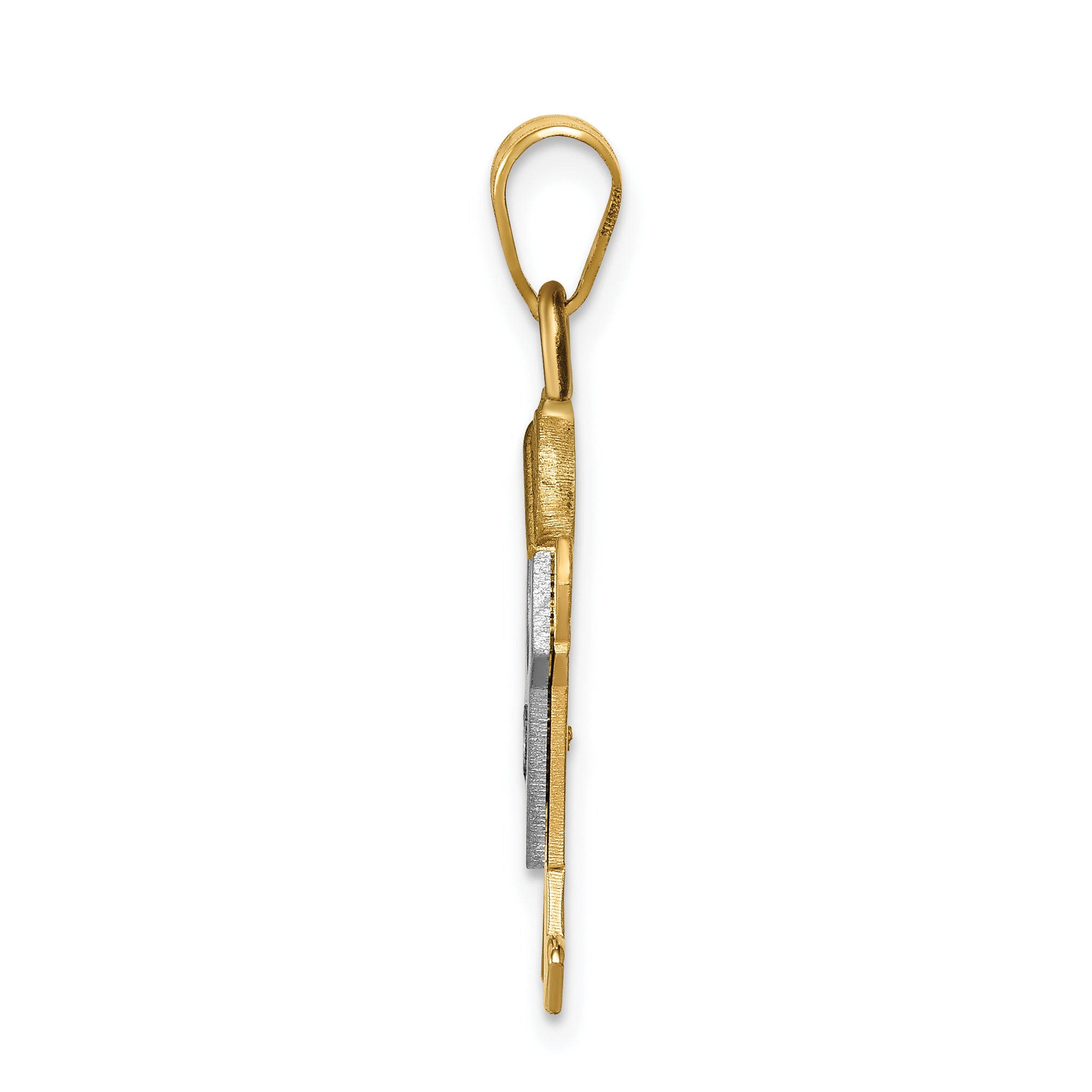 14k Two-tone The Kids Small Boy with Hat on Right A Diamond Joy Pendant