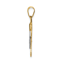 14k Two-tone The Kids Small Boy with Hat on Right A Diamond Joy Pendant