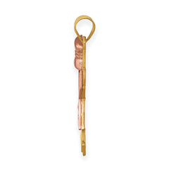 14k Two-tone The Kids Medium Girl with Bow on Left AAA Diamond Joy Pendant