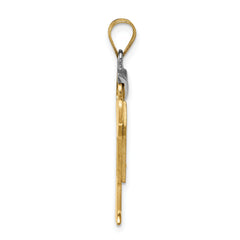 14k Two-tone The Kids Medium Boy with Hat on Right VS Diamond Love Pendant