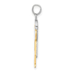 14k Two-Tone The Kids Medium Boy in Overalls with Hat on Left Charm Mounting (No Stone Included)