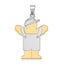 14k Two-Tone The Kids Medium Boy in Overalls with Hat on Left Charm Mounting (No Stone Included)