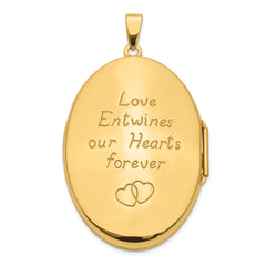 14k Celtic Knot Heart with Poem on Reverse 38mm Oval Locket