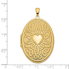 14k Celtic Knot Heart with Poem on Reverse 38mm Oval Locket