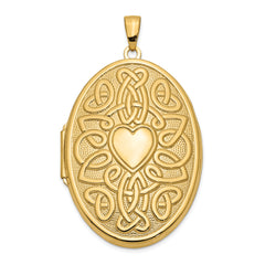 14k Celtic Knot Heart with Poem on Reverse 38mm Oval Locket