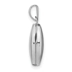 14k White Gold Polished Plain 13mm Oval Locket