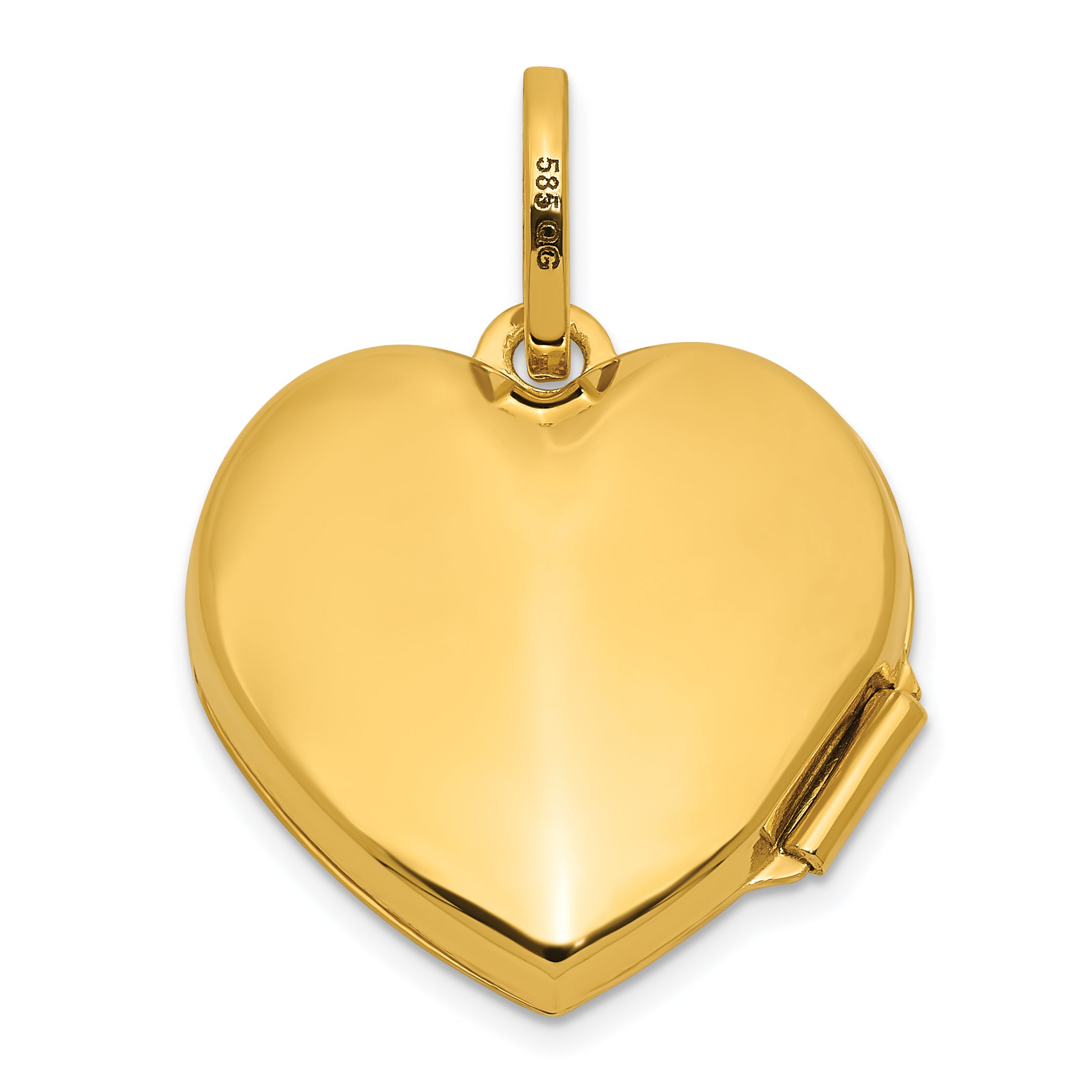 14k Polished with Beaded Edge Border 18mm Heart Locket