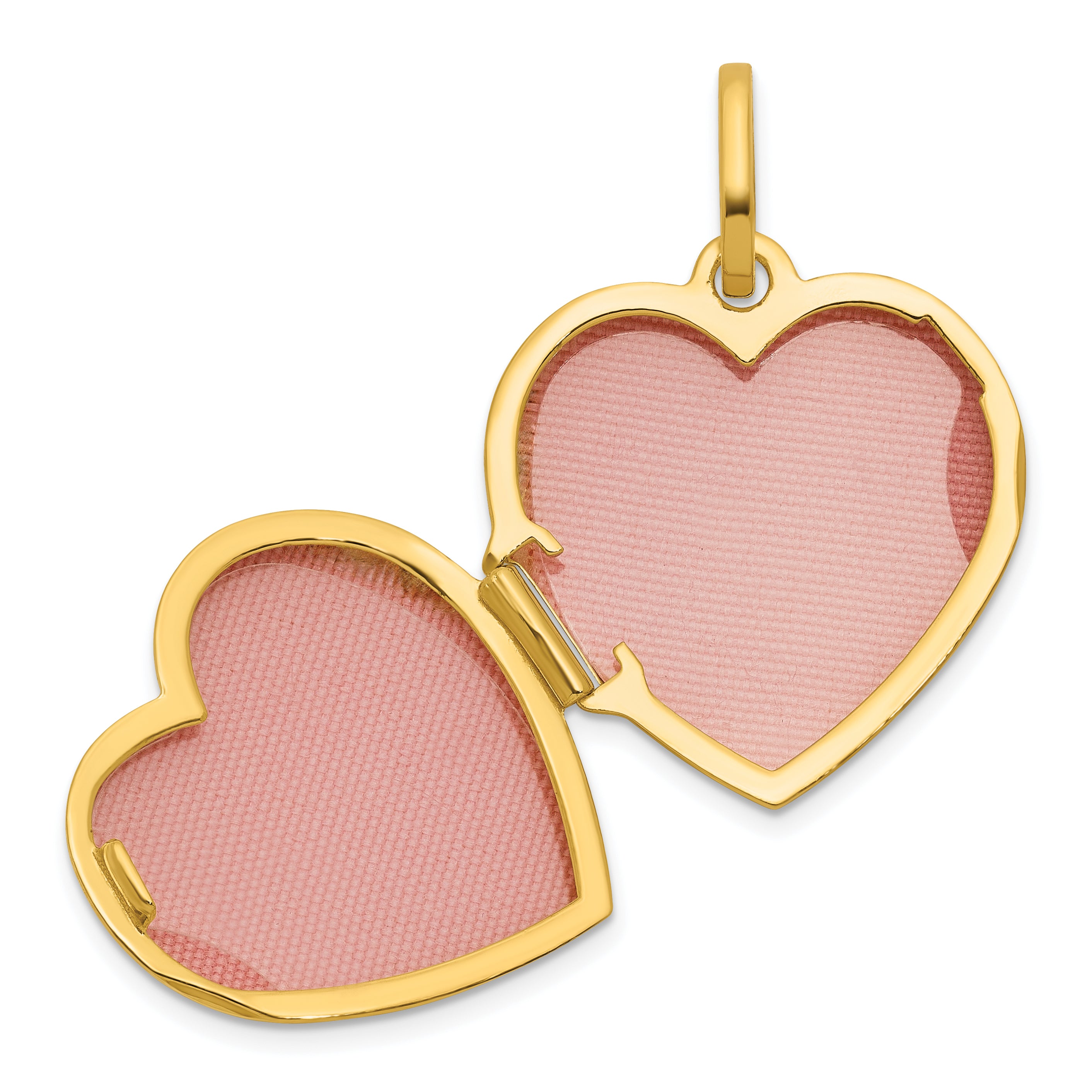 14k Polished with Beaded Edge Border 18mm Heart Locket