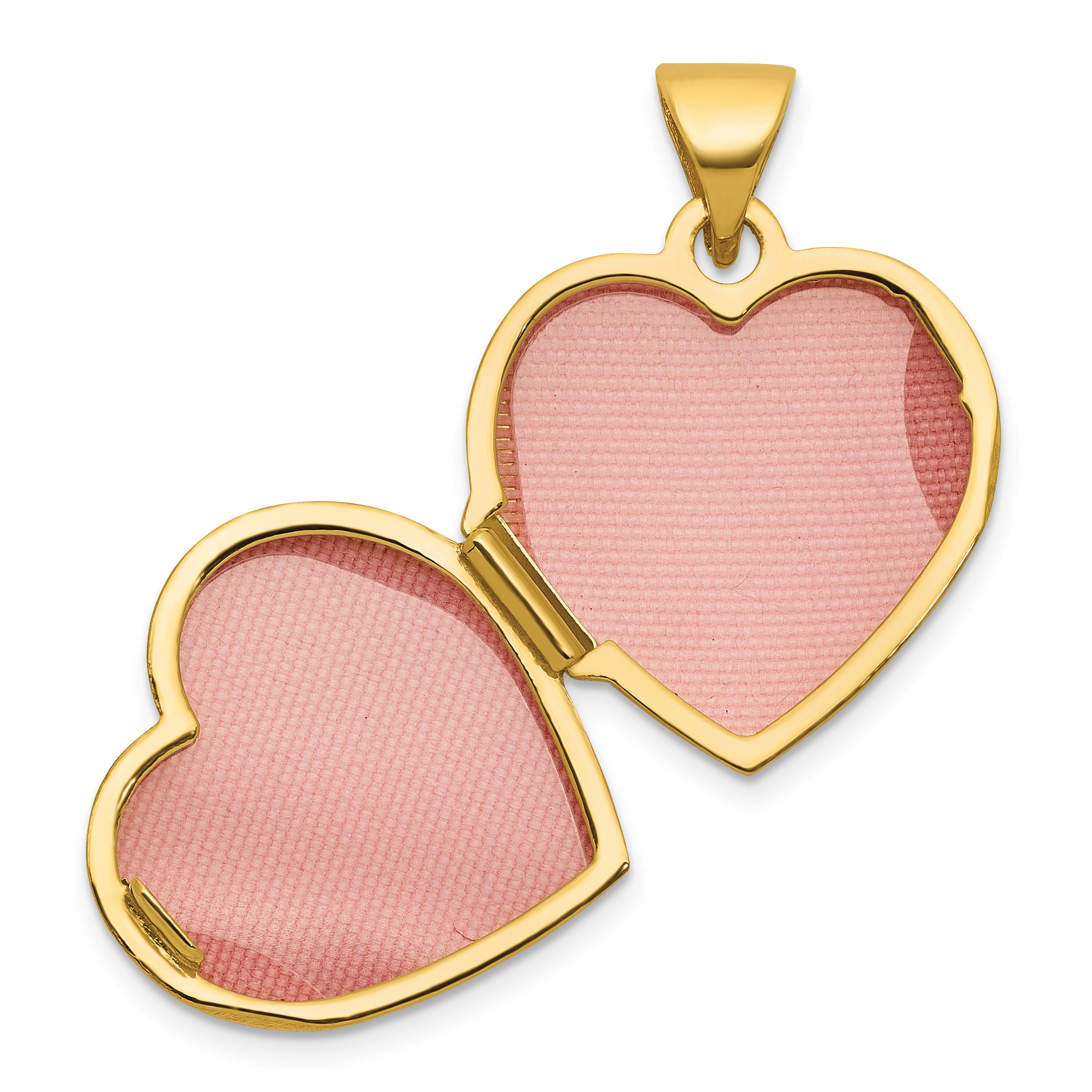 14k Polished Half Point Diamond Infinity Symbol 15mm Heart Locket