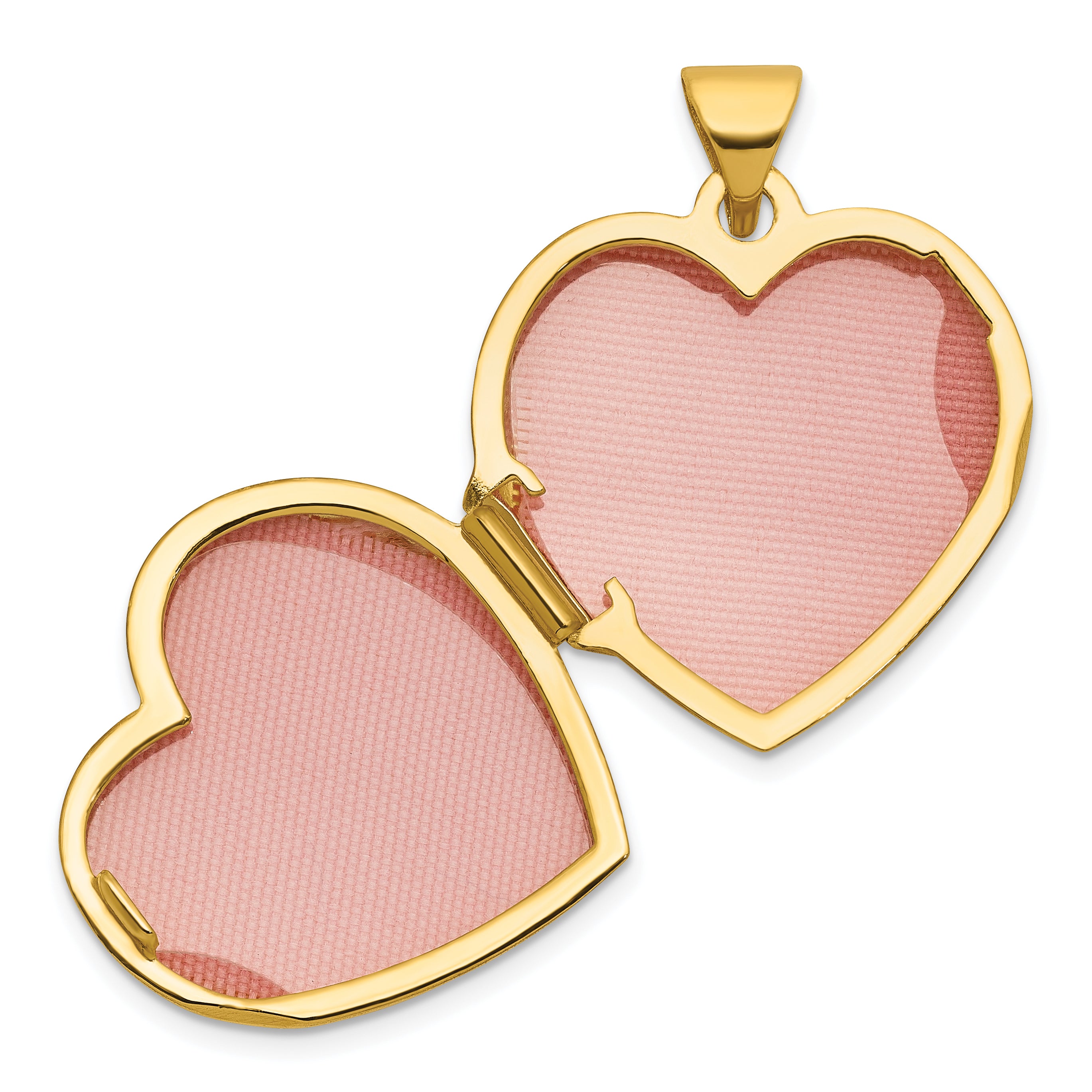 14k and White Rhodium Polished Flowers 18mm Heart Locket