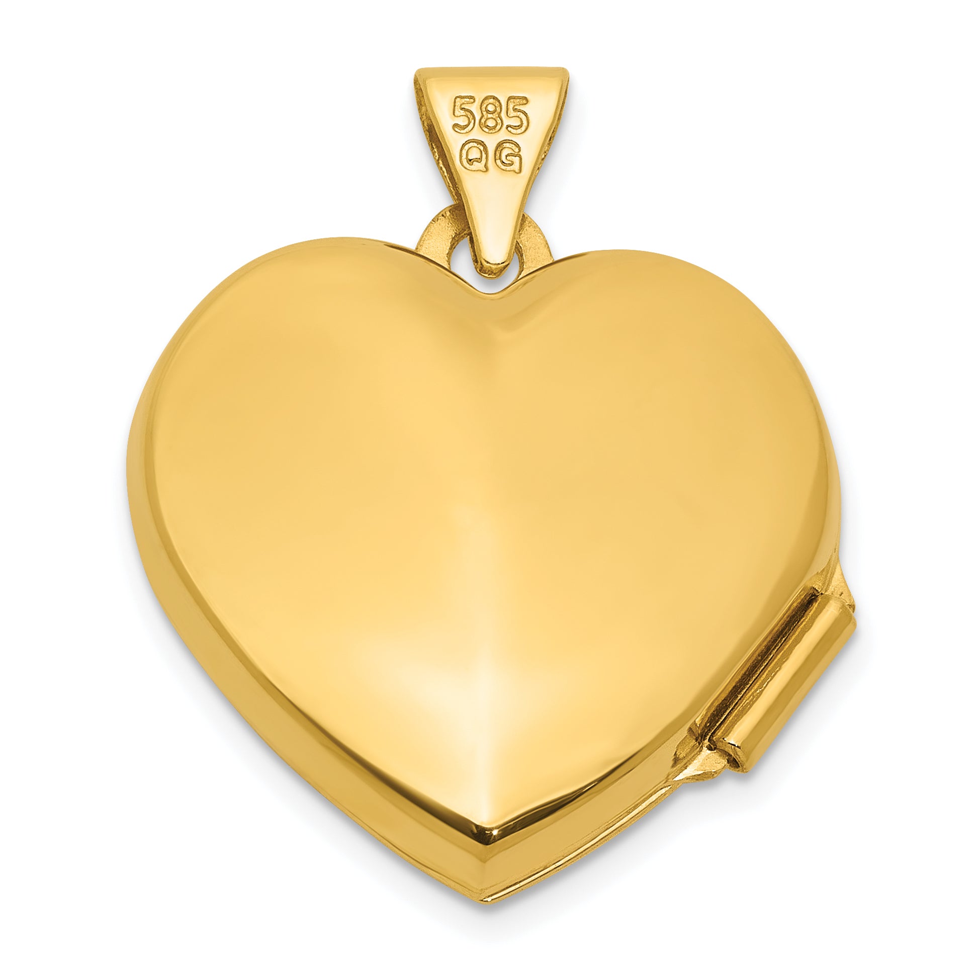 14k Polished Aquamarine March Birthstone 18mm Heart Locket