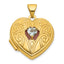14k Polished Aquamarine March Birthstone 18mm Heart Locket