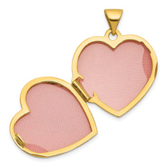 14k and White Rhodium Starburst and Round Lab Created Ruby 18mm Heart Locket