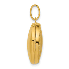 14k Polished with Beaded Border 20mm Round Locket