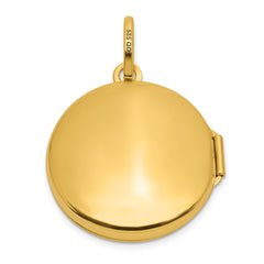 14k Polished with Beaded Border 20mm Round Locket